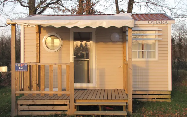 Stacaravan 18m² 1 slaapkamer + overdekt terras